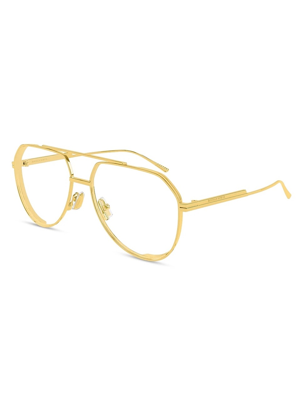 Bottega Veneta Gold Metal Aviator-Style Women's Glasses